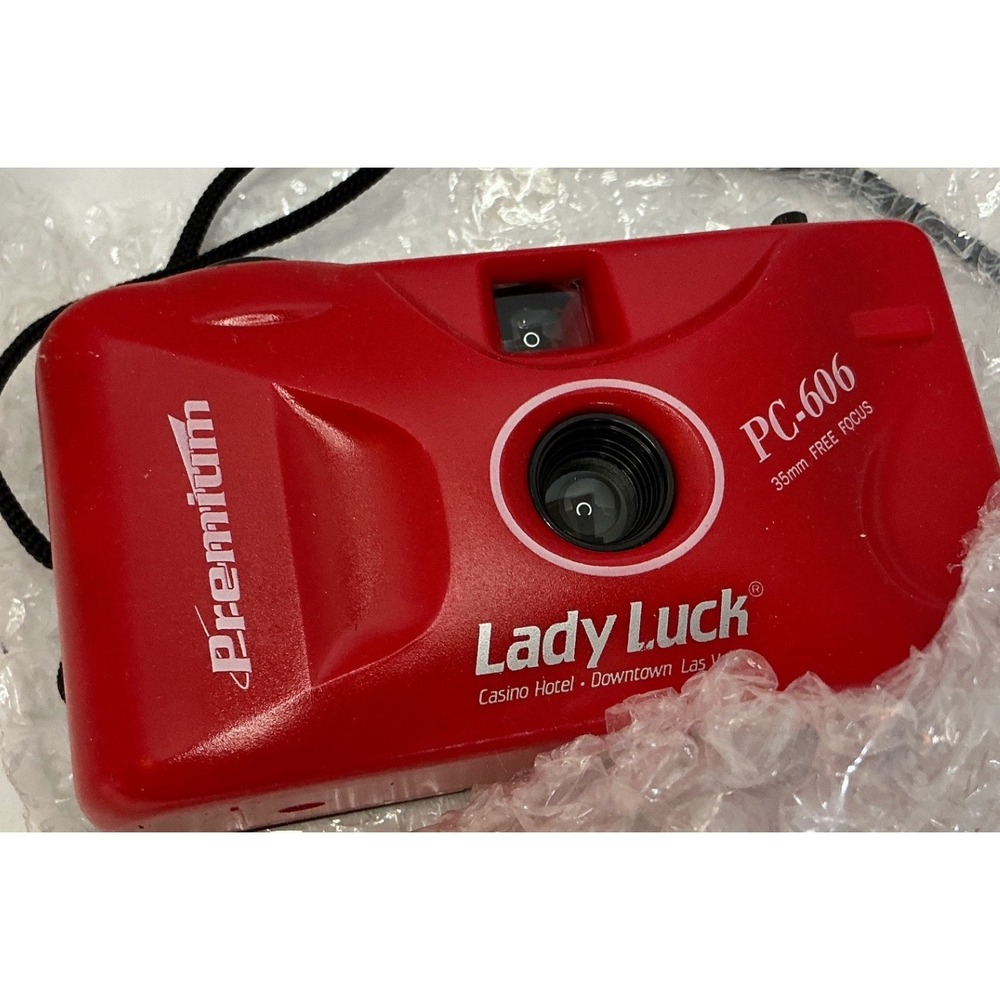Premium Vintage 35mm Compact‎ Camera Red Lady Luck PC-606 Point and Shoot NWT